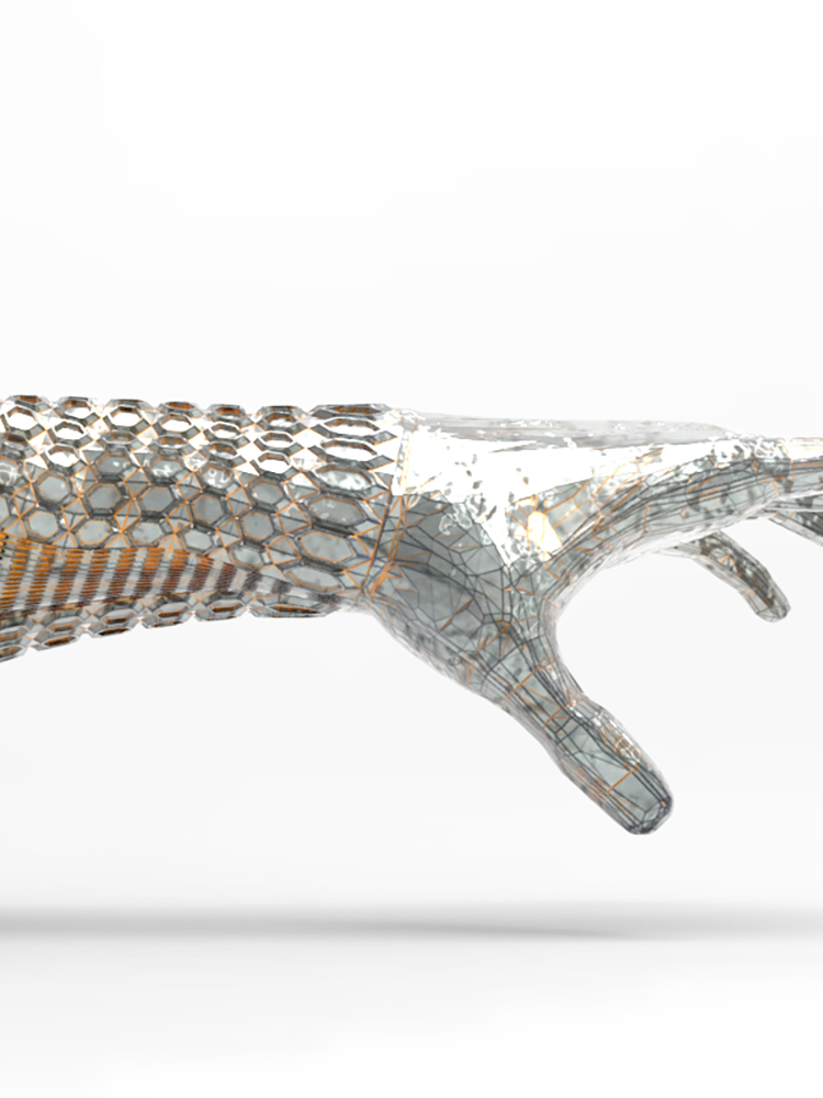 Render of textured bionic arm